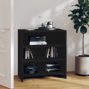 Elegant Black Sideboard Cabinet Engineered Wood Storage Organizer with Shelves