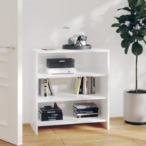 Chic High Gloss White Sideboard Storage Cabinet with Shelves for Home Decor