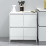 Sideboard High Gloss White 70x41x75 cm Engineered Wood