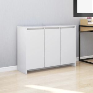 Elegant White Sideboard Cabinet Storage Organizer with Shelves Modern Design