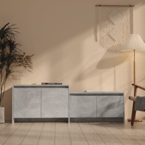 TV Cabinet Concrete Grey 146.5x35x50 cm Engineered Wood