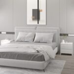 Chic High Gloss White Bedside Cabinets Pair with Drawers Modern Nightstands