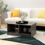 Coffee Table Grey 75x50x33.5 cm Solid Pinewood