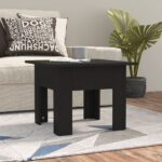 Modern Black Coffee Table Engineered Wood Sturdy Side Living Room Furniture