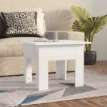 Modern High Gloss White Coffee Table Engineered Wood Sturdy Side Living Room