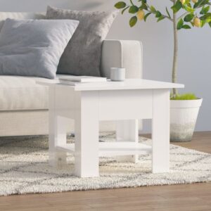 High Gloss White Coffee Table Modern Design Engineered Wood with Storage Shelf