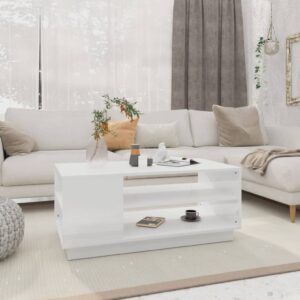 Coffee Table White 102x55x43 cm Engineered Wood