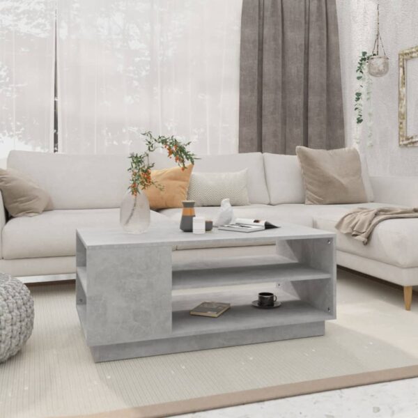 Coffee Table Concrete Grey 102x55x43 cm Engineered Wood