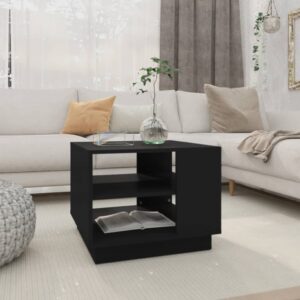 Coffee Table Black 55x55x43 cm Engineered Wood