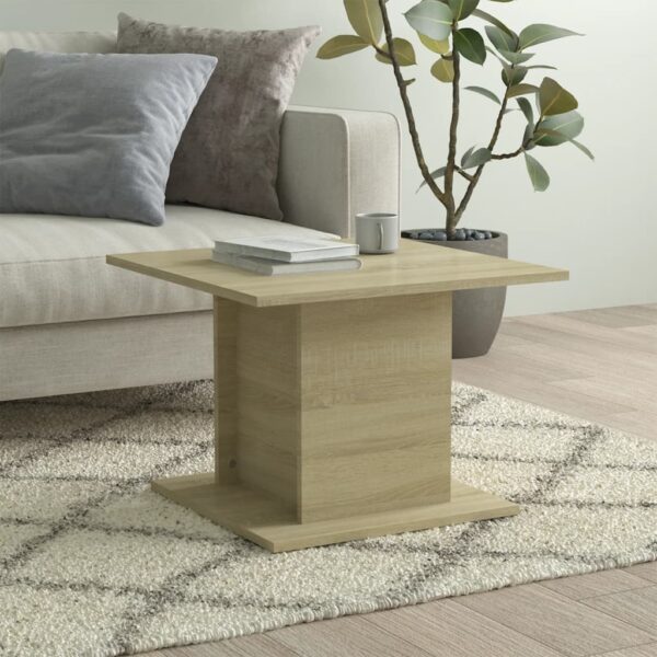 Stylish Sonoma Oak Coffee Table Durable Engineered Wood Modern Living Room