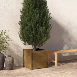 Garden Planter Honey Brown 50x50x50 cm Solid Pinewood