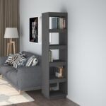 Solid Pine Wood Book Cabinet Grey Room Divider Storage Organizer Shelf Elegant