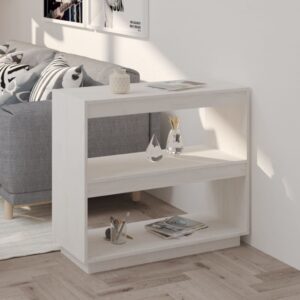 Book Cabinet White 80x35x71 cm Solid Pinewood