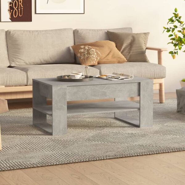 Coffee Table Concrete Grey 102x55x45 cm Engineered Wood