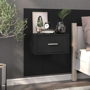 Wall-mounted Bedside Cabinet Black