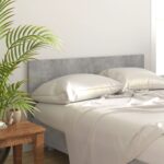 Chic Engineered Wood Bed Headboard Classic Design Concrete Grey Elegant Decor