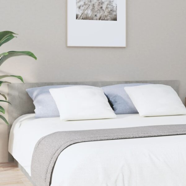 Bed Headboard Concrete Grey 200x1.5x80 cm Engineered Wood