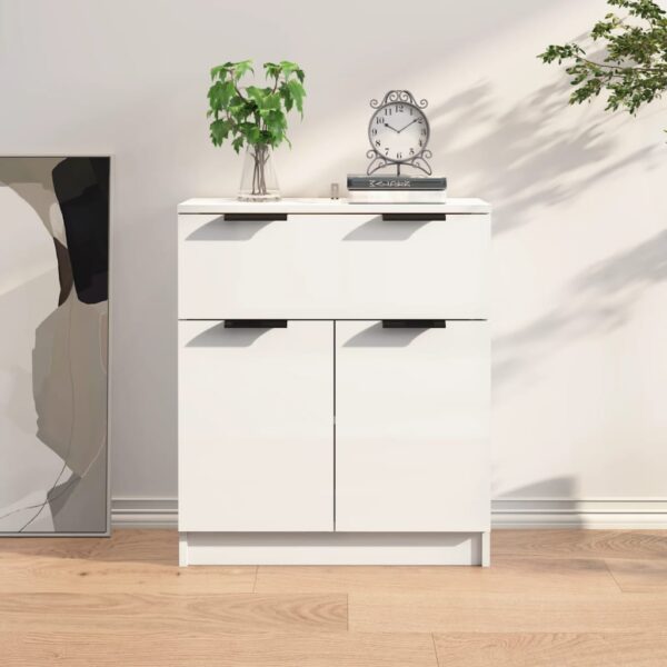 Sideboard High Gloss White 60x30x70 cm Engineered Wood