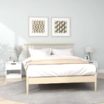 Elegant White Bedside Cabinet Set  Engineered Wood  Ample Storage  Sturdy Top