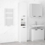 Bathroom Cabinet White 32x34x188.5 cm Engineered Wood