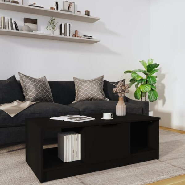 Coffee Table Black 102x50x36 cm Engineered Wood