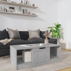 Coffee Table Concrete Grey 102x50x36 cm Engineered Wood