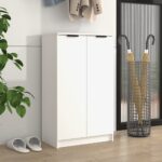 Shoe Cabinet White 59x35x100 cm Engineered Wood