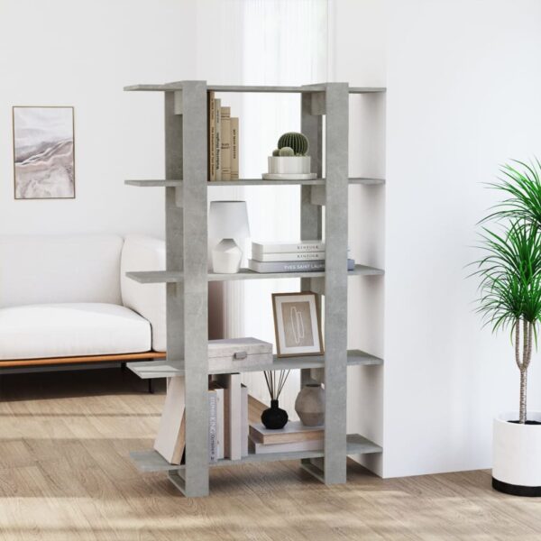 Versatile Concrete Grey Bookshelf Cabinet Room Divider Storage Organizer Chic