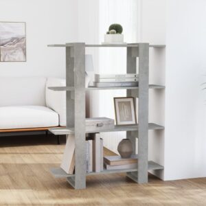 Versatile Concrete Grey Bookshelf Cabinet Room Divider Storage Organizer Chic