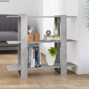 Versatile Concrete Grey Bookshelf Cabinet Room Divider Storage Organizer Chic