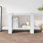 Chic White Engineered Wood Book Cabinet Sleek Design Ample Storage Organizer