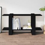 Chic Black Engineered Wood Book Cabinet Storage Organizer with Shelves