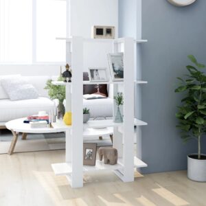 Versatile White Wooden Bookshelf Room Divider Storage Organizer Display Unit