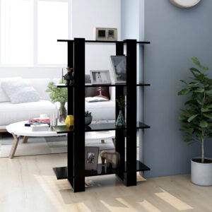 Versatile Black Wooden Bookshelf Cabinet Room Divider Storage Organizer Chic