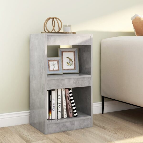 Versatile Concrete Grey Bookshelf Cabinet Room Divider Storage Organizer Chic