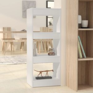 White Engineered Wood Book Cabinet Room Divider Storage Organizer Shelf Unit