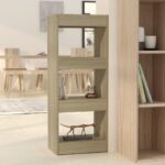 Versatile Sonoma Oak Wooden Bookshelf Room Divider Storage Organizer Display