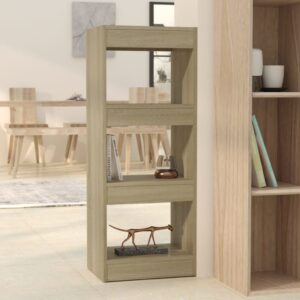 Versatile Sonoma Oak Wooden Bookshelf Room Divider Storage Organizer Display