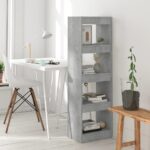 Versatile Concrete Grey Bookshelf Cabinet Room Divider Storage Organizer Chic