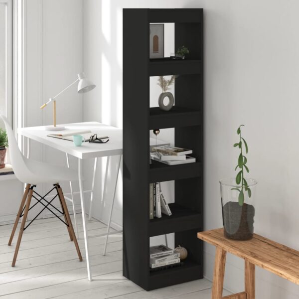 Versatile Black Bookshelf Cabinet Room Divider Storage Organizer Easy Clean