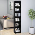 Versatile Black Bookshelf Cabinet Room Divider Storage Organizer Display Unit