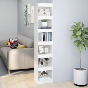 High Gloss White Book Cabinet Versatile Room Divider Storage Organizer Shelf