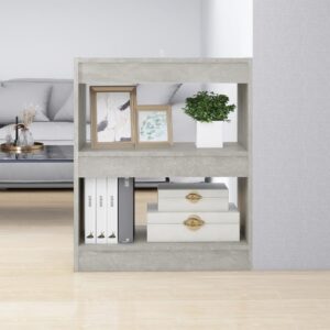 Versatile Concrete Grey Bookshelf Cabinet Room Divider Storage Organizer