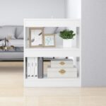 High Gloss White Book Cabinet Room Divider Storage Organizer Display Shelf