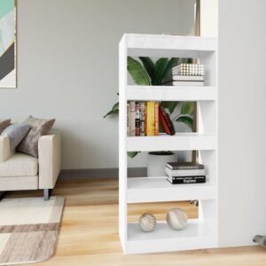 High Gloss White Book Cabinet Room Divider Ample Storage Space Versatile Shelf