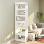 Versatile White Wooden Bookshelf Storage Organizer Room Divider Elegant Design