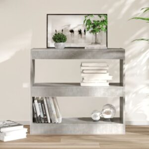 Versatile Concrete Grey Bookshelf Room Divider Storage Organizer Display Unit