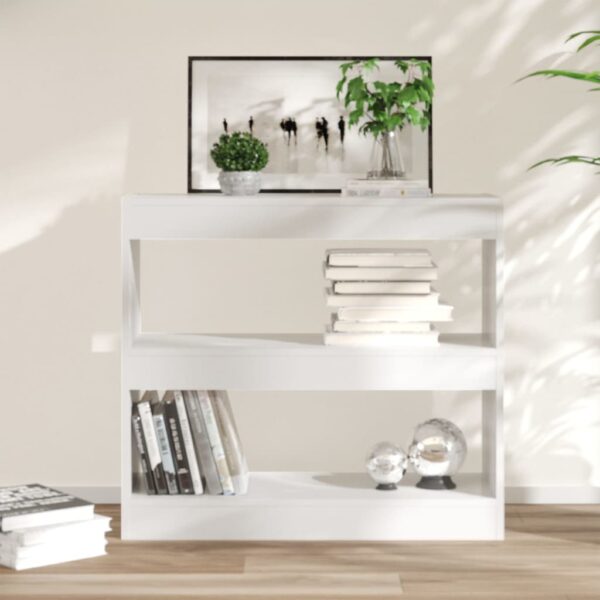 High Gloss White Book Cabinet Room Divider Storage Organizer Display Shelf