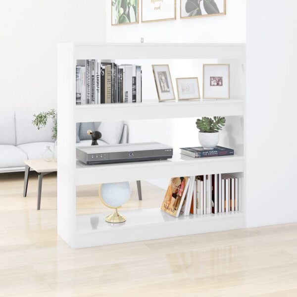 High Gloss White Book Cabinet Room Divider Versatile Storage Organizer Shelf