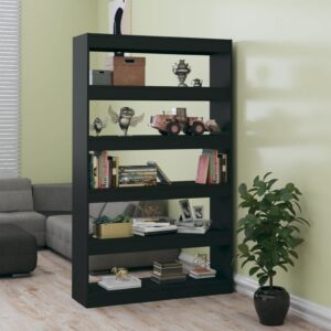 Versatile Black Wooden Bookshelf Storage Organizer Room Divider Elegant Design